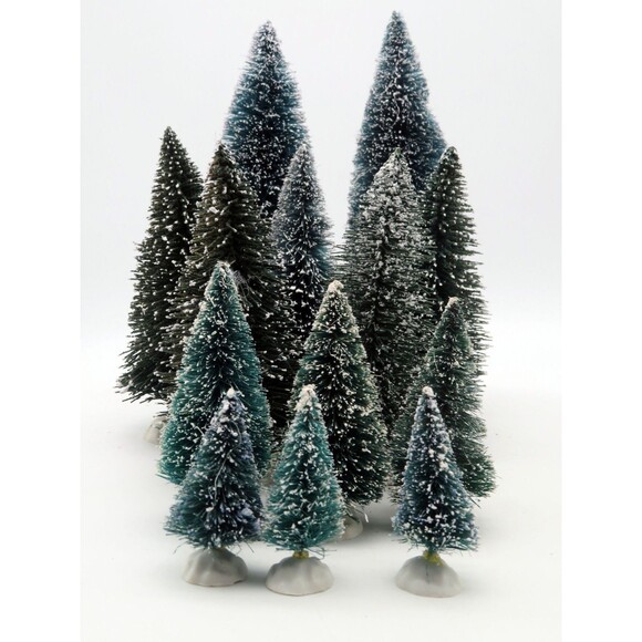 Lemax Village Accessory Assorted Pine Trees Set of 13 - Picture 1 of 7